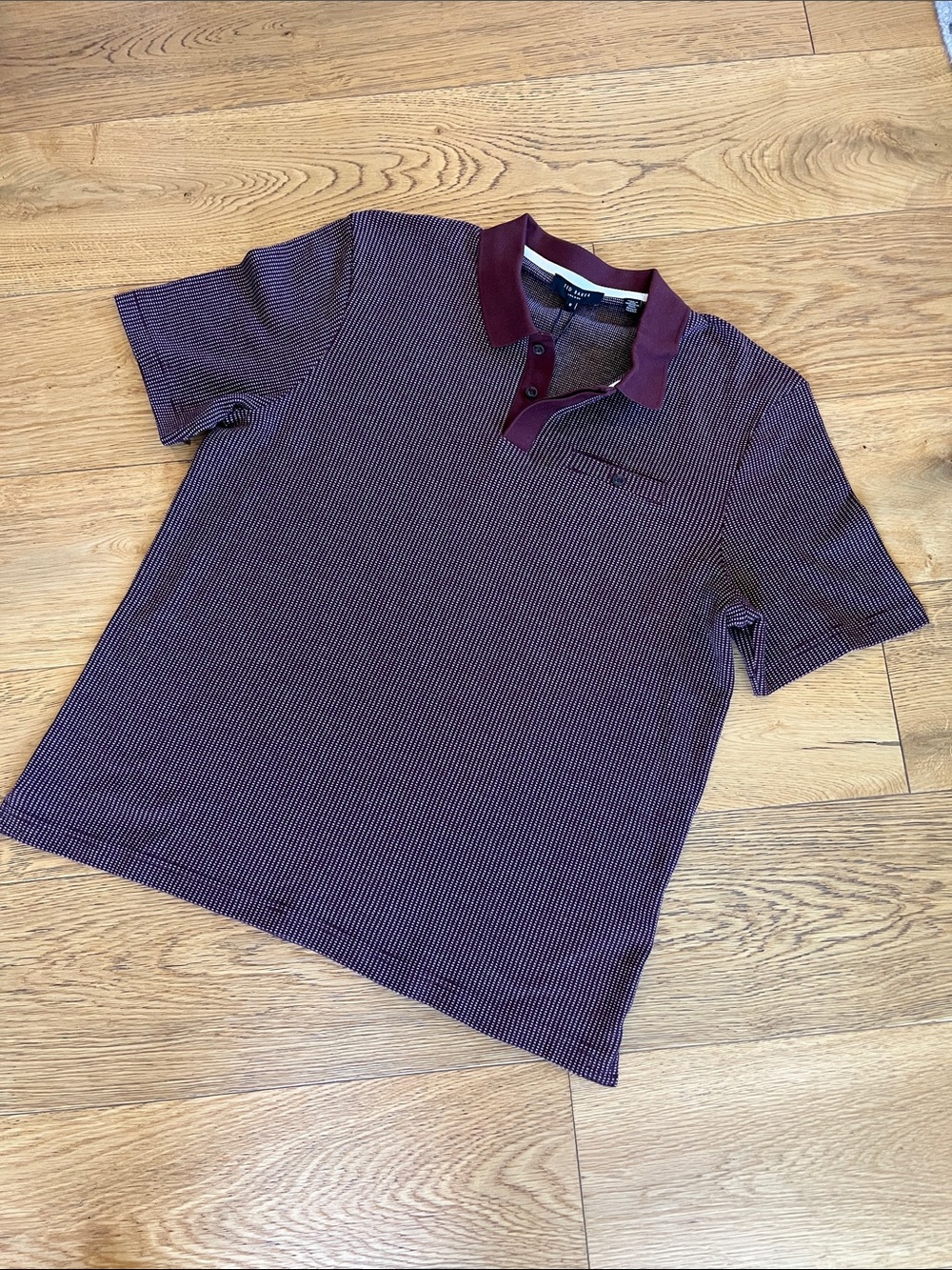 Ted Baker Burnt Red and White Knit Top